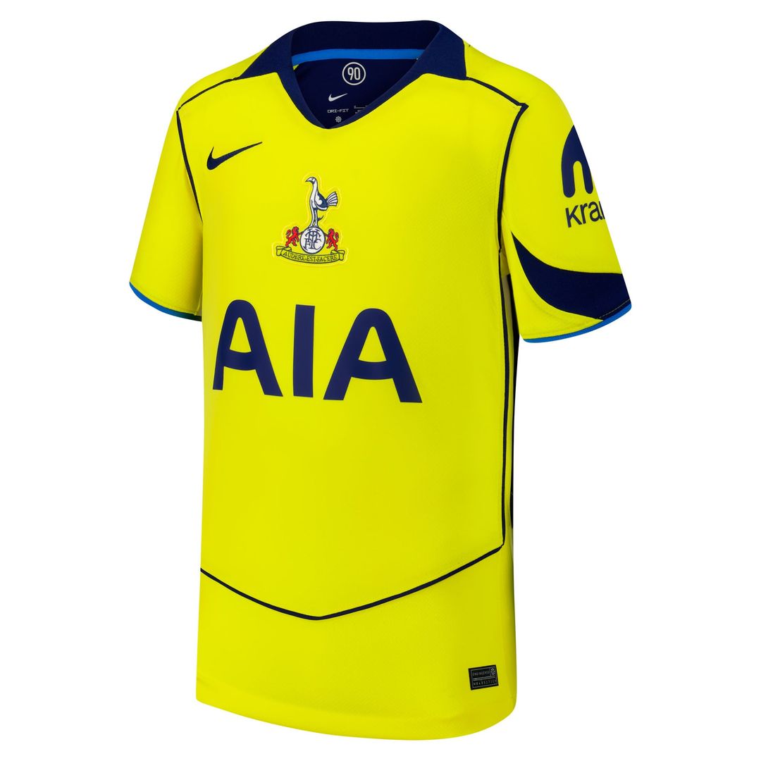 Tottenham Hotspur Nike Youth 2025/26 Third Replica Custom Jersey - Yellow