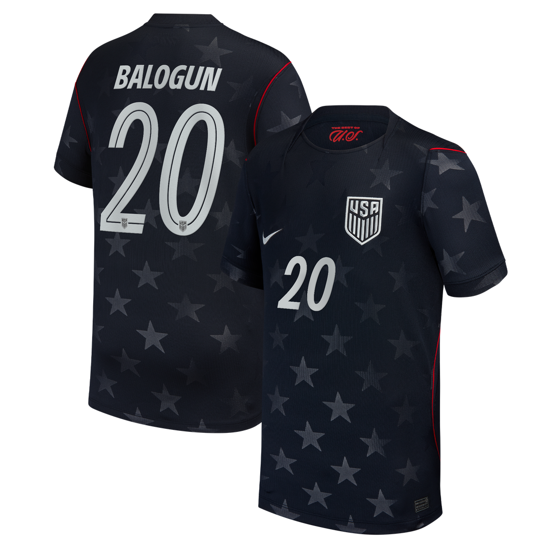 Folarin Balogun USMNT Nike Youth 2026 Away Stadium Replica Jersey - Blue