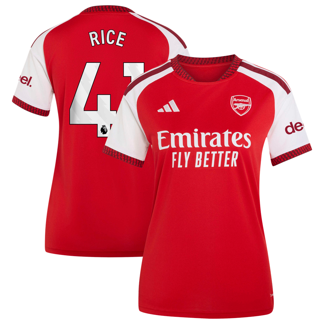 Declan Rice Arsenal adidas Women's 2026/27 Home Home Replica Jersey - Red