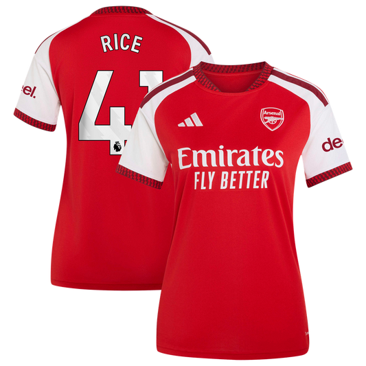 Declan Rice Arsenal adidas Women's 2026/27 Home Home Replica Jersey - Red