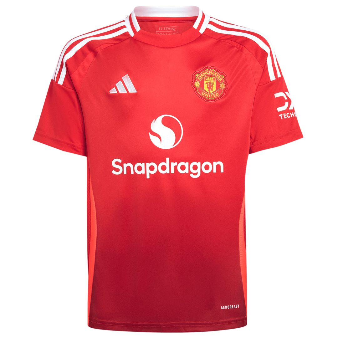 Manchester United adidas Youth 2024/25 Home Replica Custom Jersey - Red