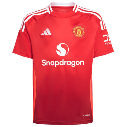 Manchester United adidas Youth 2024/25 Home Replica Custom Jersey - Red