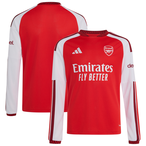 Arsenal adidas Youth 2026/27 Home Replica Long Sleeve Jersey - Red