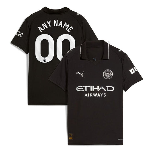 Manchester City Puma Youth 2025/26 Away Replica Custom Jersey - Black