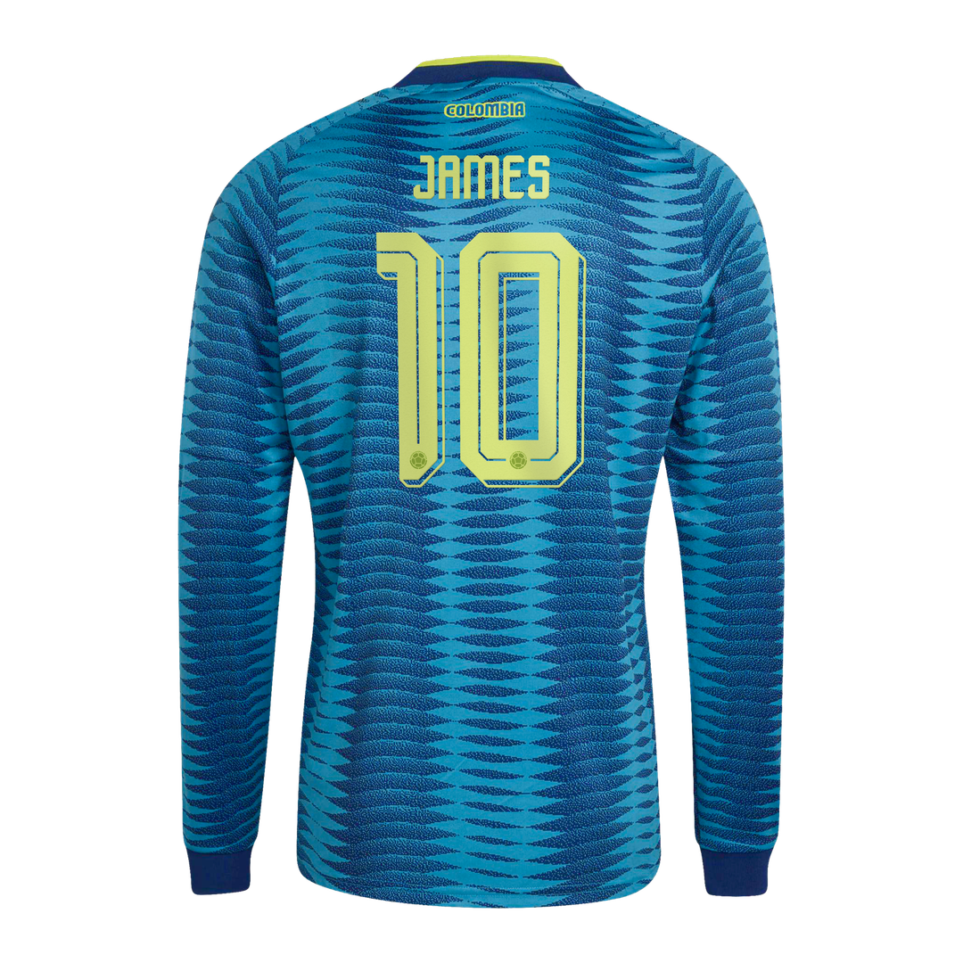 James Rodríguez Colombia National Team adidas 2026 Away Replica Long Sleeve Jersey - Turquoise