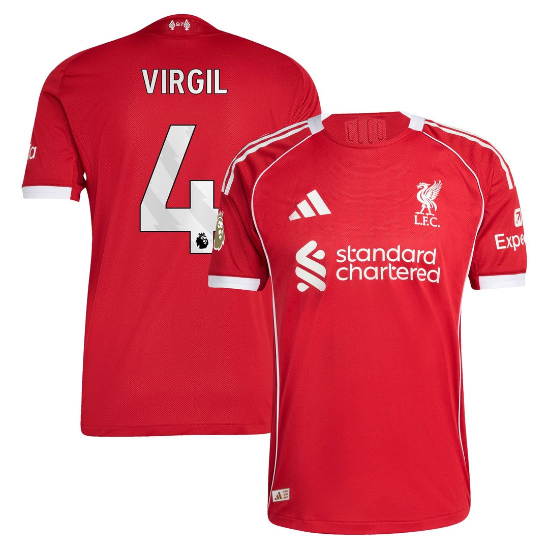 Virgil van Dijk Liverpool adidas  2025/26 Home Authentic Jersey - Red