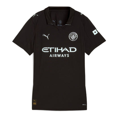 Manchester City Puma Women's 2025/26 Away Replica Jersey - Black