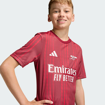 Arsenal adidas Youth 2025/26 Pre-Match Training Jersey - Red