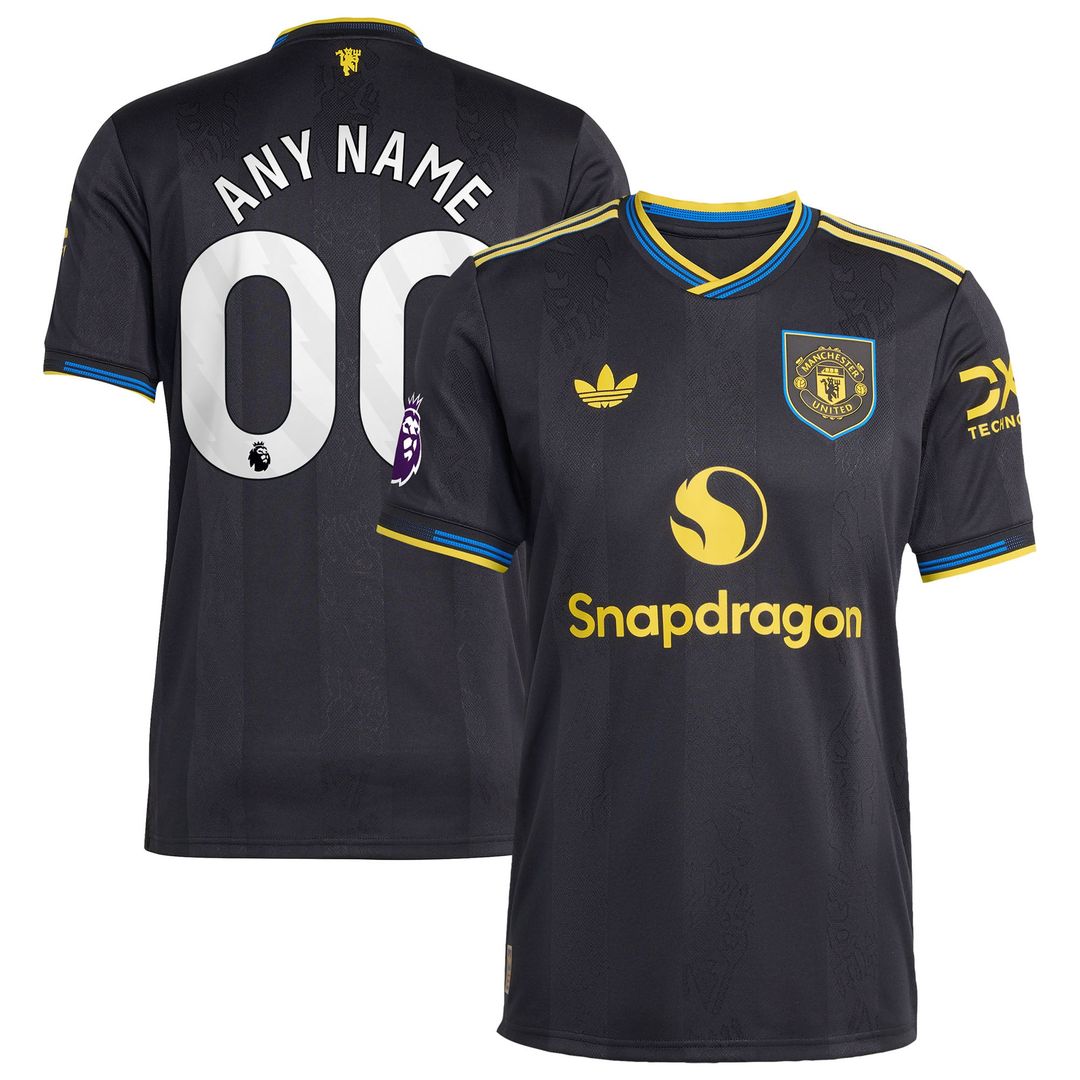 Manchester United adidas 2025/26 Third Authentic Custom Jersey - Black