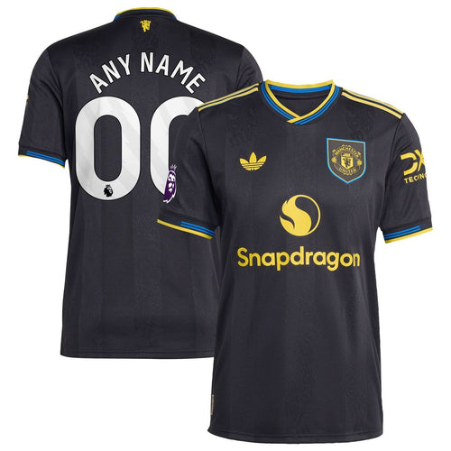 Manchester United adidas 2025/26 Third Authentic Custom Jersey - Black