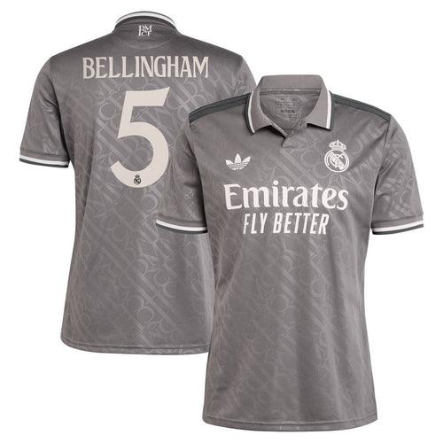 Jude Bellingham Real Madrid adidas Originals 2024/25 Third Replica Player Jersey - Charcoal