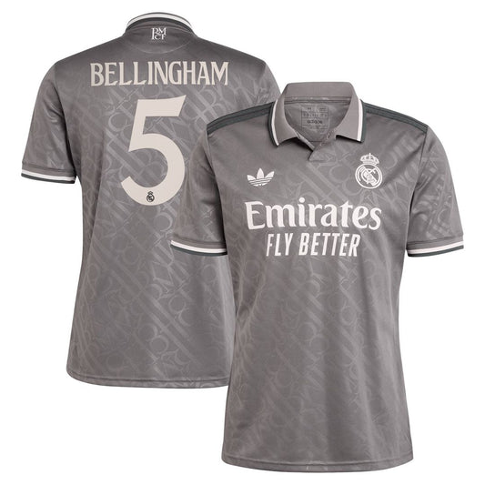 Jude Bellingham Real Madrid adidas Originals 2024/25 Third Replica Player Jersey - Charcoal