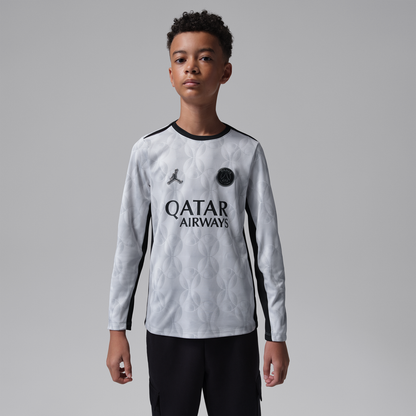 Paris Saint-Germain Jordan Brand Youth Long Sleeve Pre-Match Dri-FIT Top - Gray