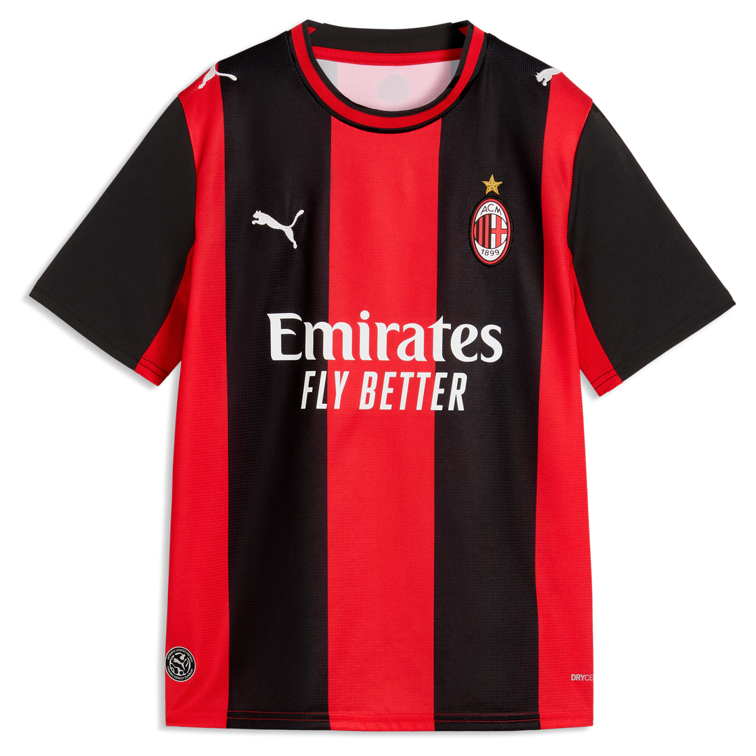 Rafael Leão AC Milan Puma Youth 2026/27 Home Replica Jersey - Black/Red