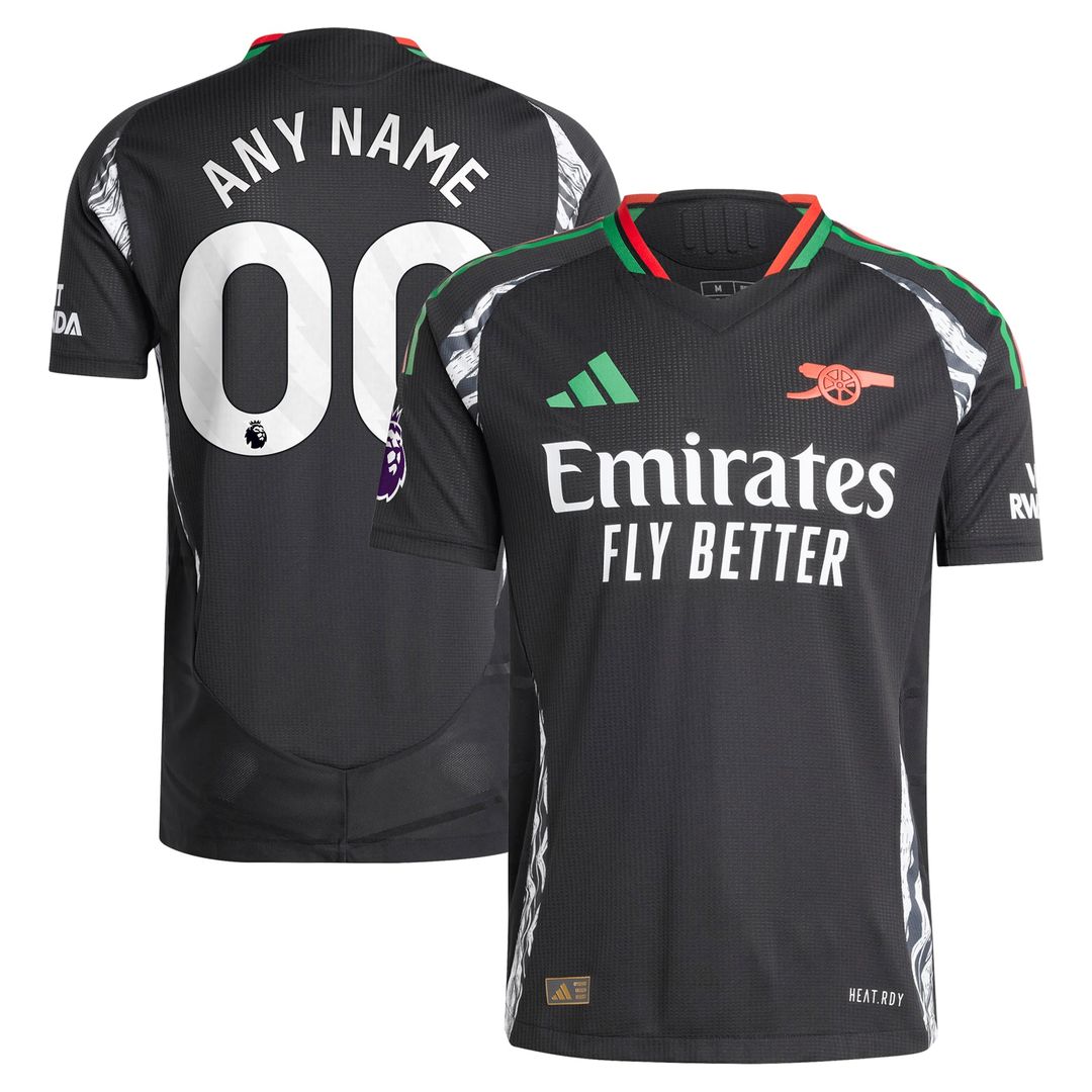 Arsenal adidas 2024/25 Away Authentic Custom Jersey - Black