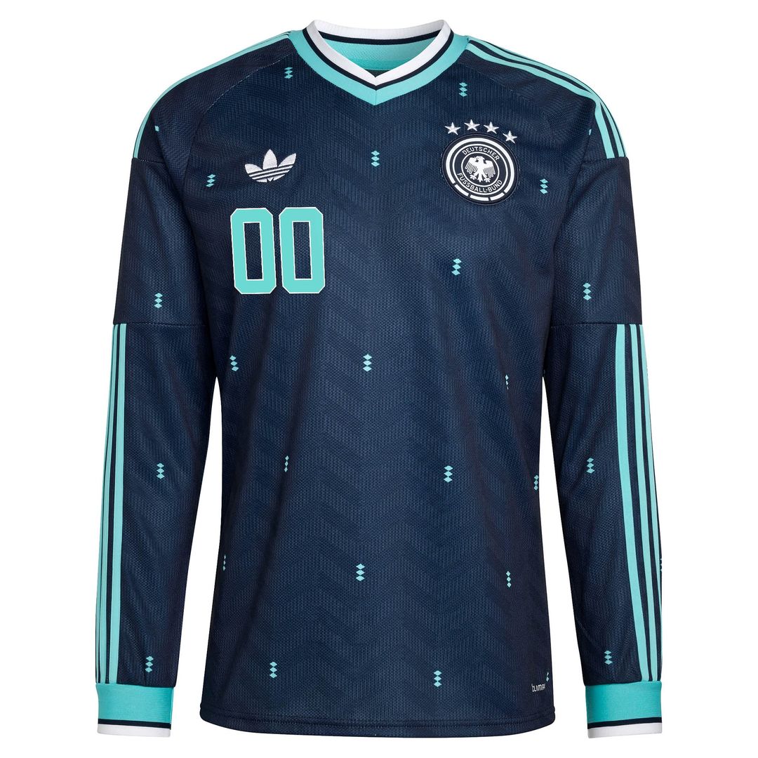 Germany National Team adidas 2026 Away Replica Long Sleeve Custom Jersey - Navy