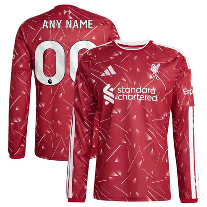 Liverpool adidas 2026/27 Home Replica Long Sleeve Custom Jersey - Red