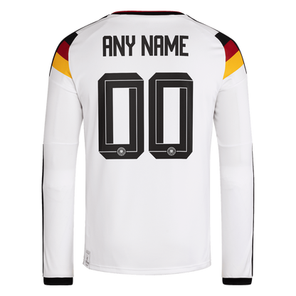 Germany National Team adidas 2026 Home Replica Long Sleeve Custom Jersey - White