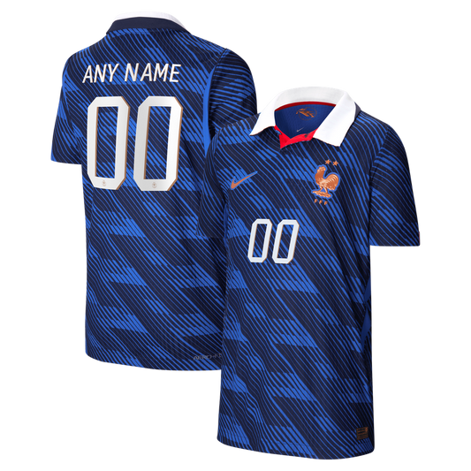 France National Team Nike Youth 2026 Home Match Authentic Custom Jersey - Blue