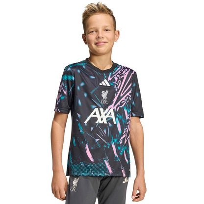 Liverpool adidas Youth 2025/26 Pre-Match Training Jersey - Black