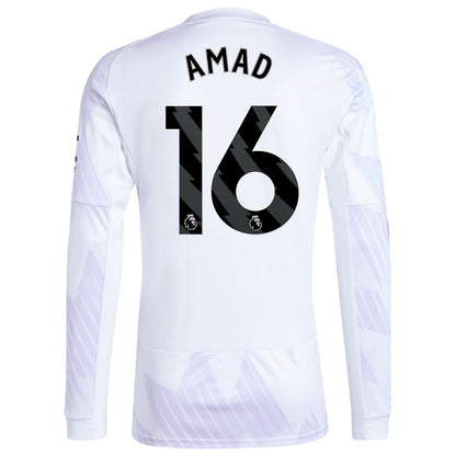 Amad Diallo Manchester United adidas 2025/26 Away Replica Long Sleeve Player Jersey - White