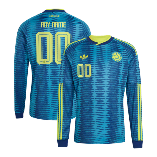 Colombia National Team adidas 2026 Away Replica Long Sleeve Custom Jersey - Turquoise