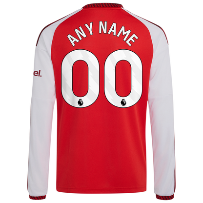 Arsenal adidas Youth 2026/27 Home Replica Custom Long Sleeve Jersey - Red
