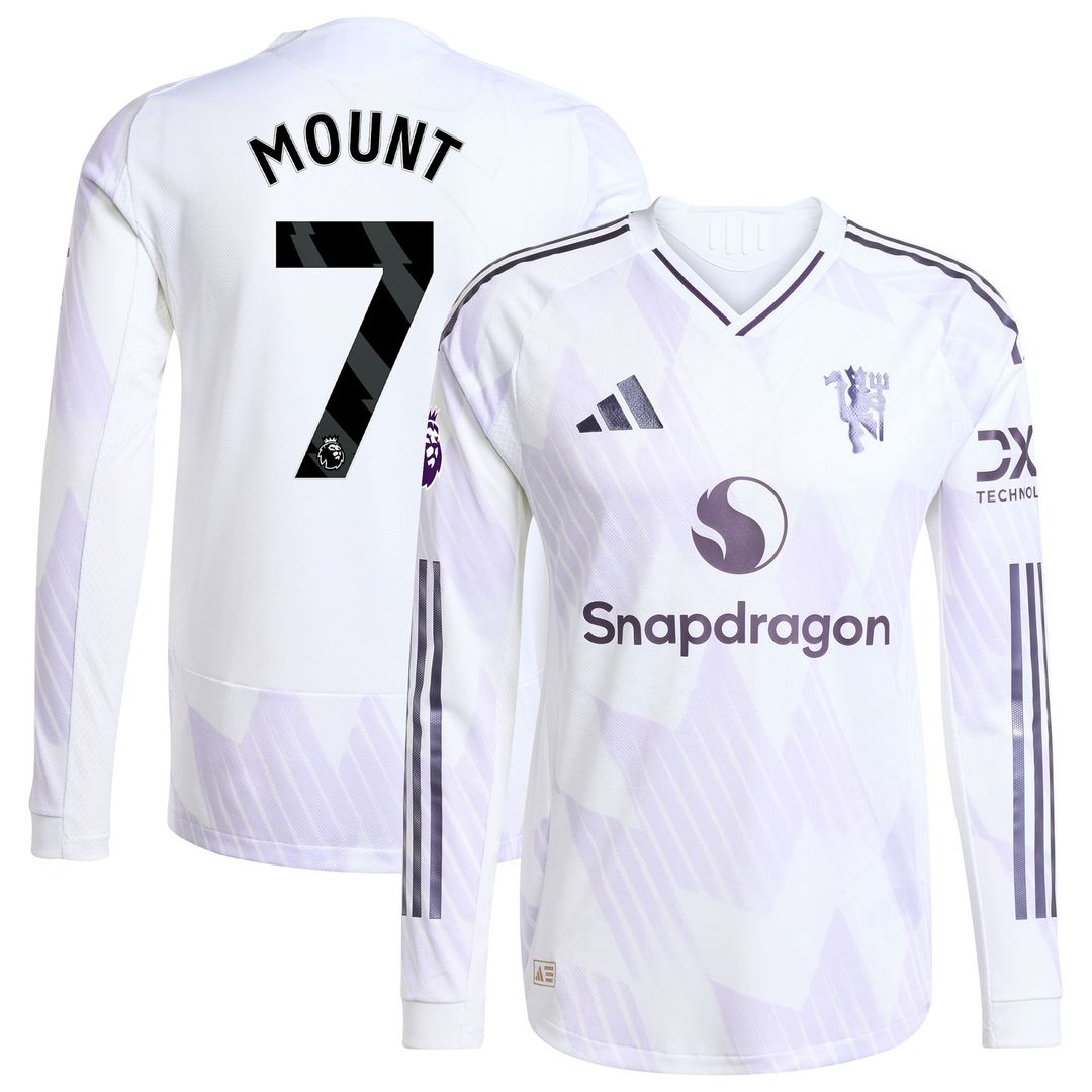 Mason Mount Manchester United adidas 2025/26 Away Authentic Long Sleeve Player Jersey - White