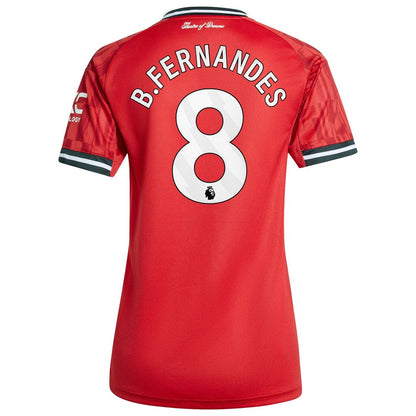 Bruno Fernandes Manchester United adidas Women's Home 2025/26 Replica Player Jersey - Red
