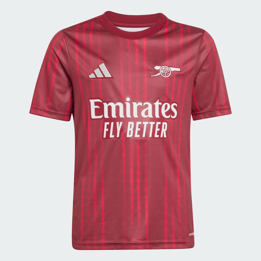 Arsenal adidas Youth 2025/26 Pre-Match Training Jersey - Red