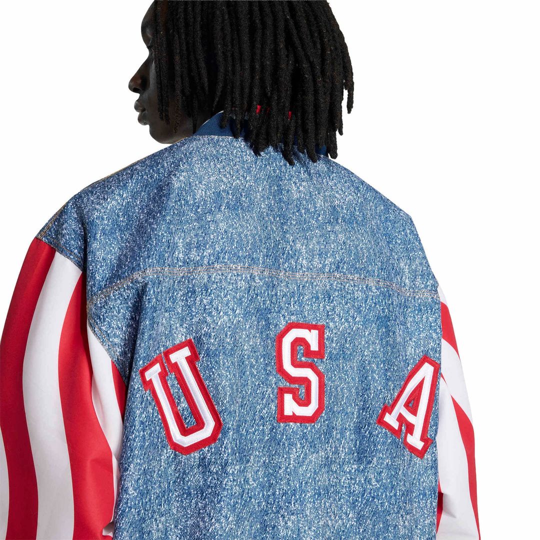 adidas USA 1994 Denim Graphic Full-Zip Track Jacket - Blue