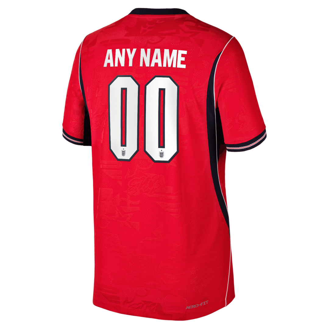 England National Team Nike Youth 2026 Away Match Authentic Custom Jersey - Red