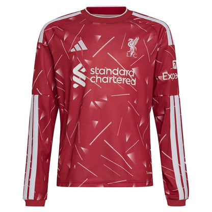 Virgil van Dijk Liverpool adidas Youth 2026/27 Home Replica Long Sleeve Jersey - Red