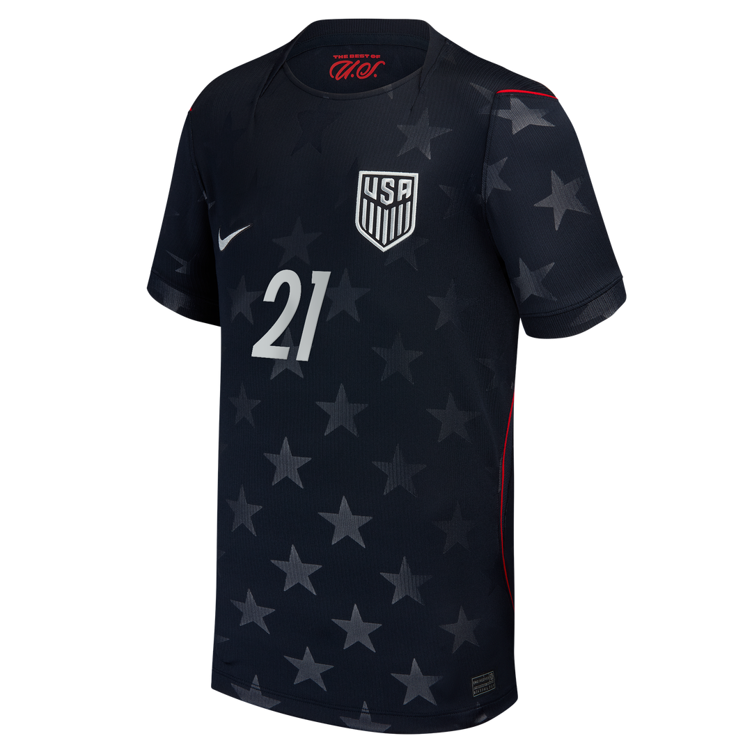 Timothy Weah USMNT Nike Youth 2026 Away Stadium Replica Jersey - Blue
