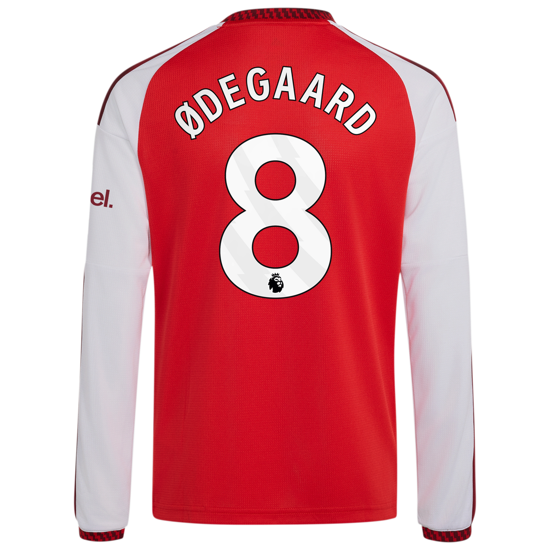 Martin Ødegaard Arsenal adidas Youth 2026/27 Home Replica Long Sleeve Jersey - Red