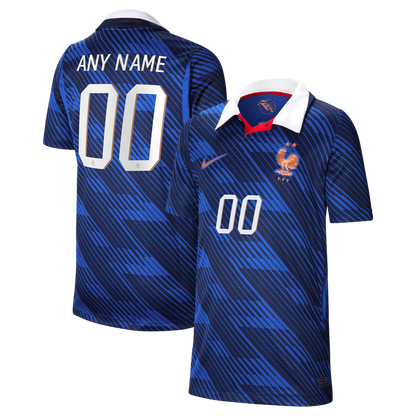 France National Team Nike Youth 2026 Home Stadium Replica Custom Jersey - Blue