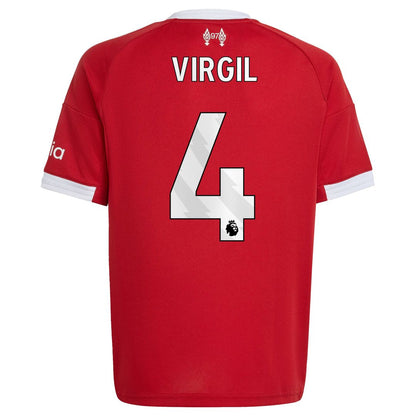 Virgil van Dijk Liverpool adidas Youth 2025/26 Home Replica Jersey - Red