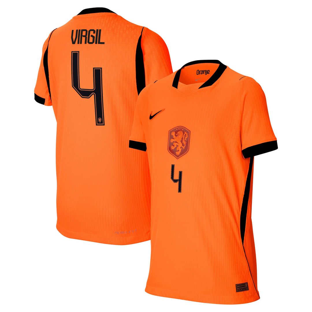 Virgil van Dijk Netherlands National Team Nike Youth 2026 Home Match Authentic Jersey - Orange