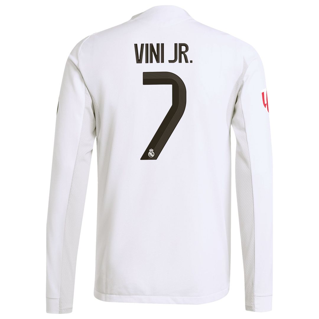 Vini Jr. Real Madrid adidas 2025/26 Home Authentic Long Sleeve Jersey - White