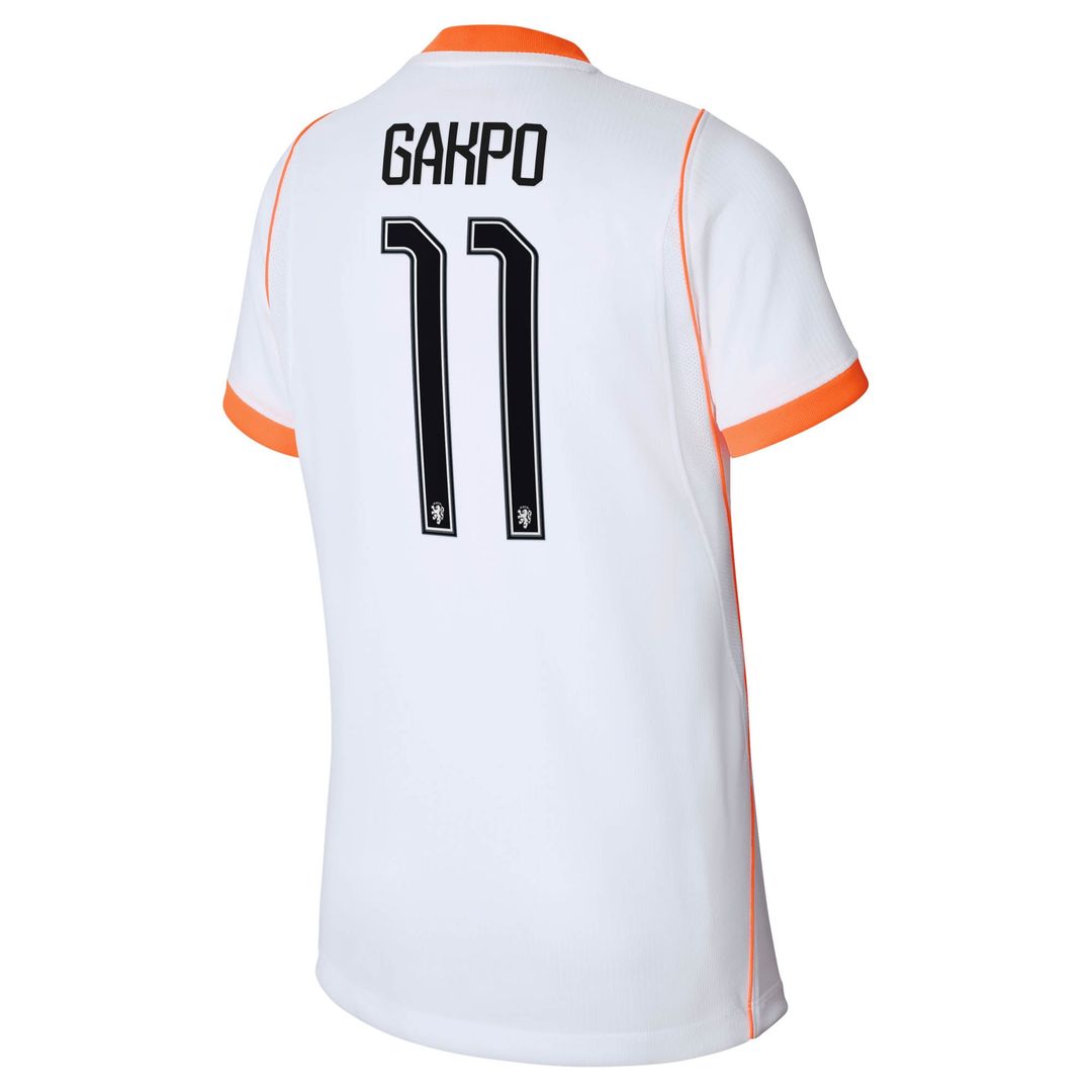 Cody Gakpo Netherlands National Team Nike Youth 2026 Away Stadium Replica Jersey - White