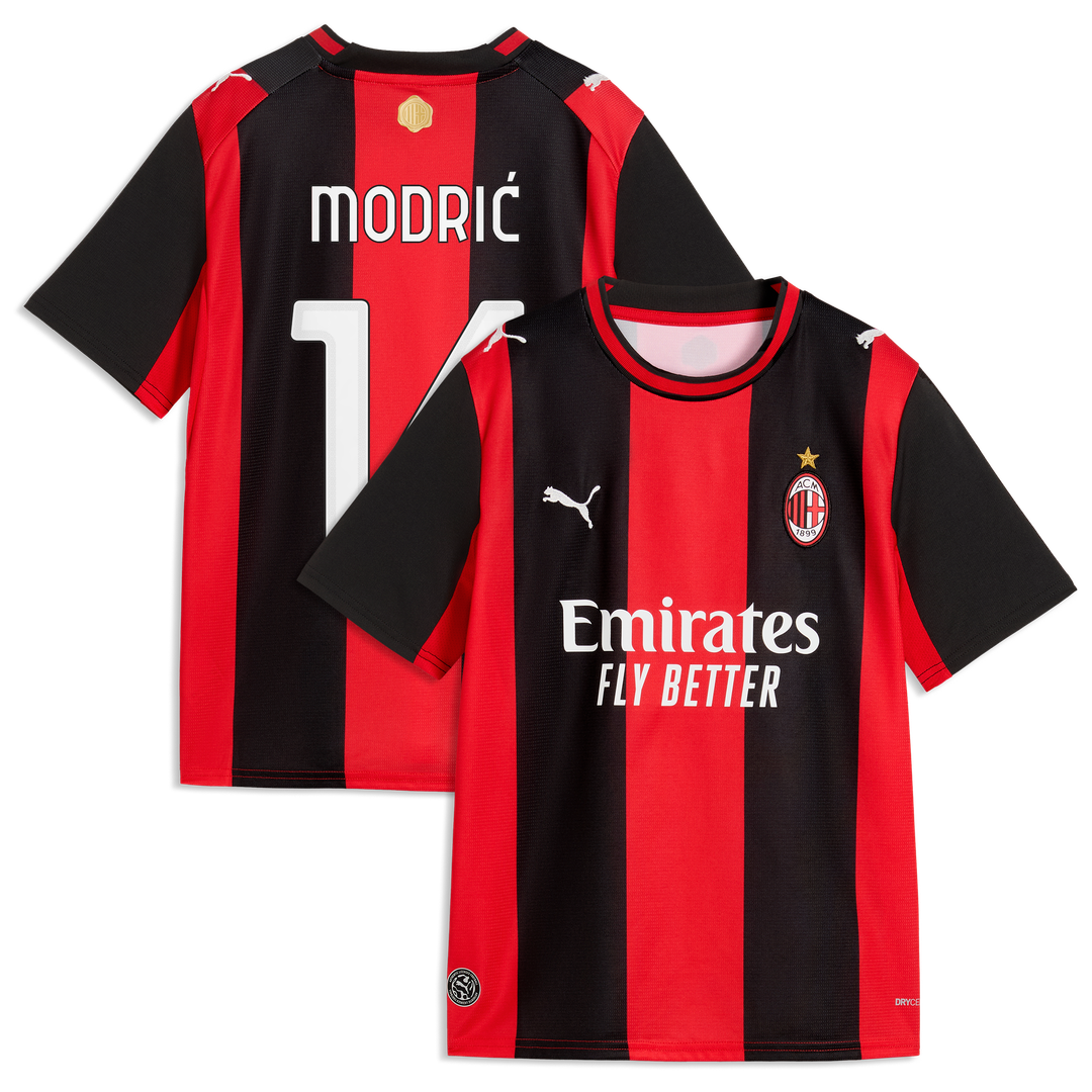 Luka Modrić AC Milan Puma Youth 2026/27 Home Replica Jersey - Black/Red