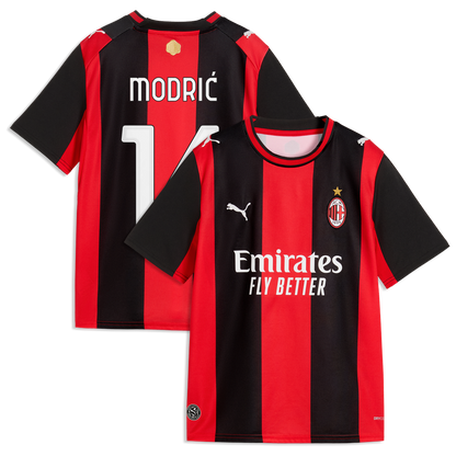 Luka Modrić AC Milan Puma Youth 2026/27 Home Replica Jersey - Black/Red