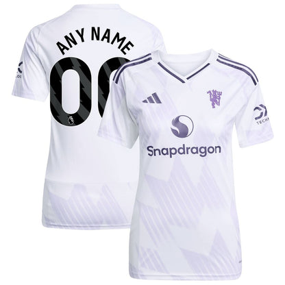 Manchester United adidas Women's 2025/26 Away Replica Custom Jersey - White