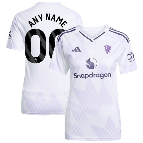 Manchester United adidas Women's 2025/26 Away Replica Custom Jersey - White