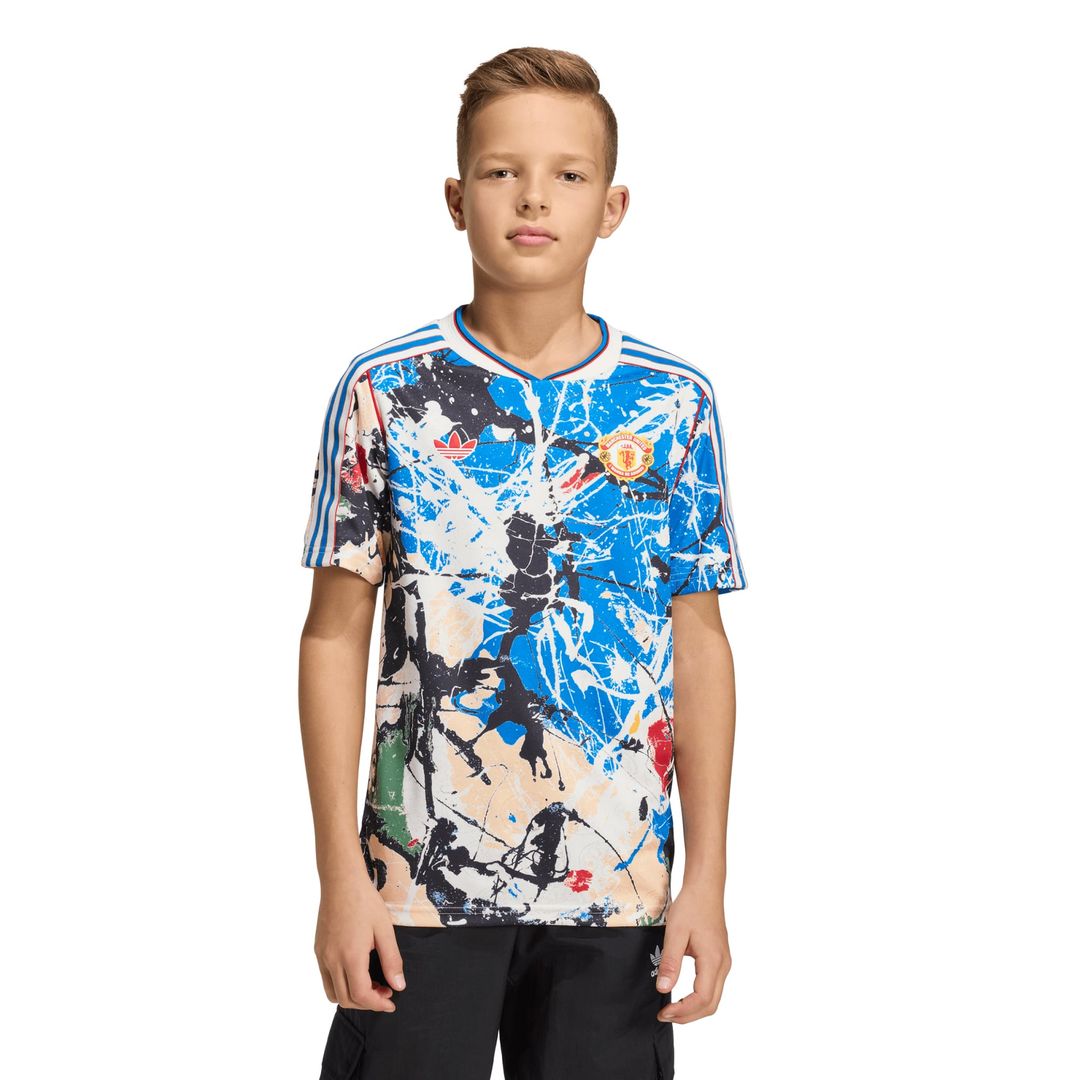 Manchester United X Stone Roses adidas Youth Replica Jersey - Blue