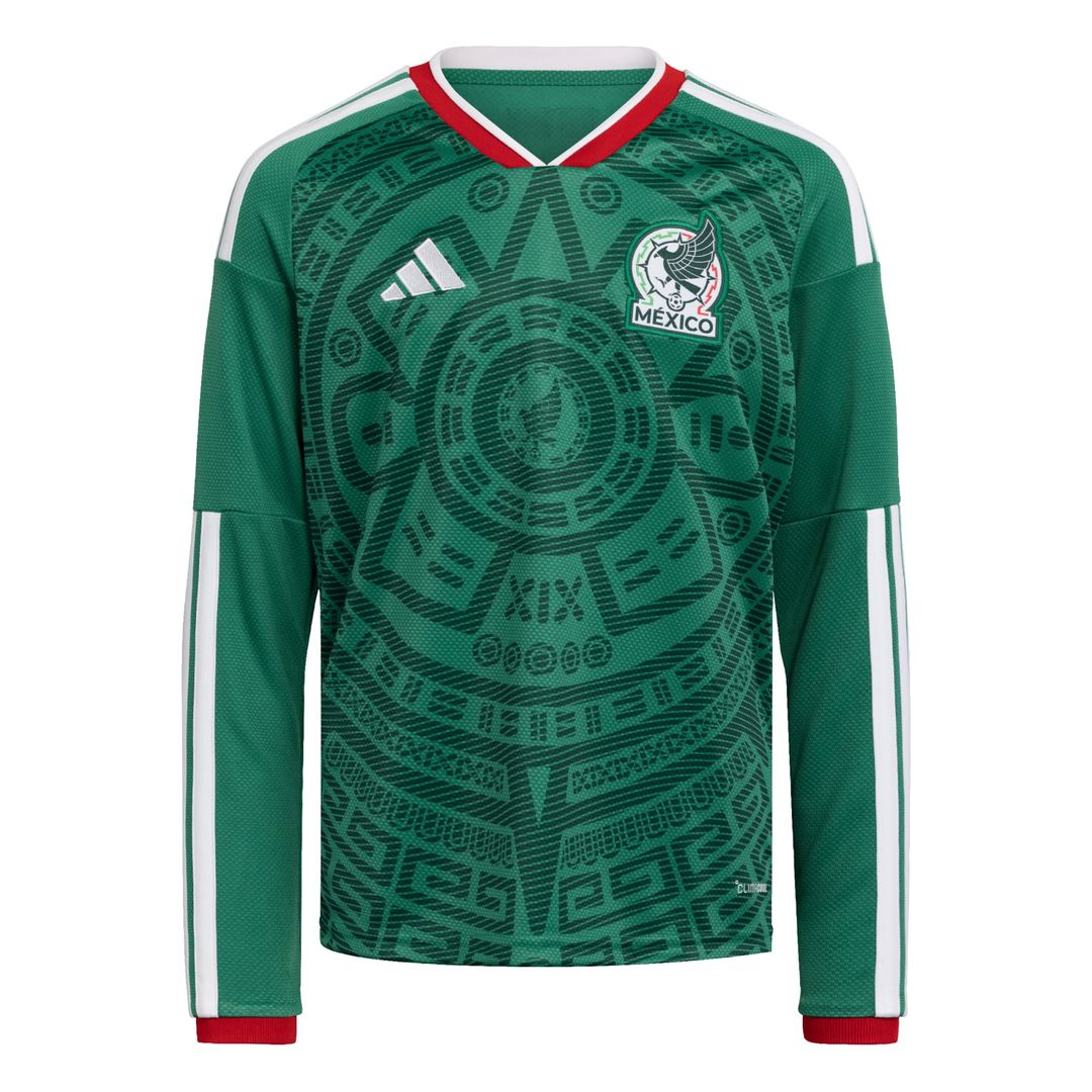 Mexico National Team adidas Youth 2026 Home Replica Long Sleeve Jersey - Green