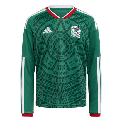Mexico National Team adidas Youth 2026 Home Replica Long Sleeve Jersey - Green