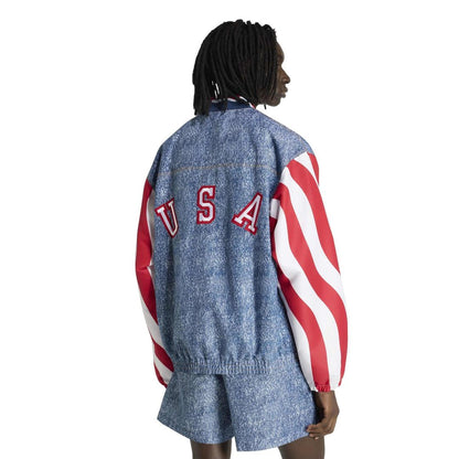 adidas USA 1994 Denim Graphic Full-Zip Track Jacket - Blue
