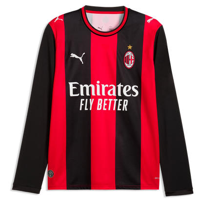 Christian Pulisic AC Milan Puma 2026/27 Home Replica Long Sleeve Jersey - Black/Red