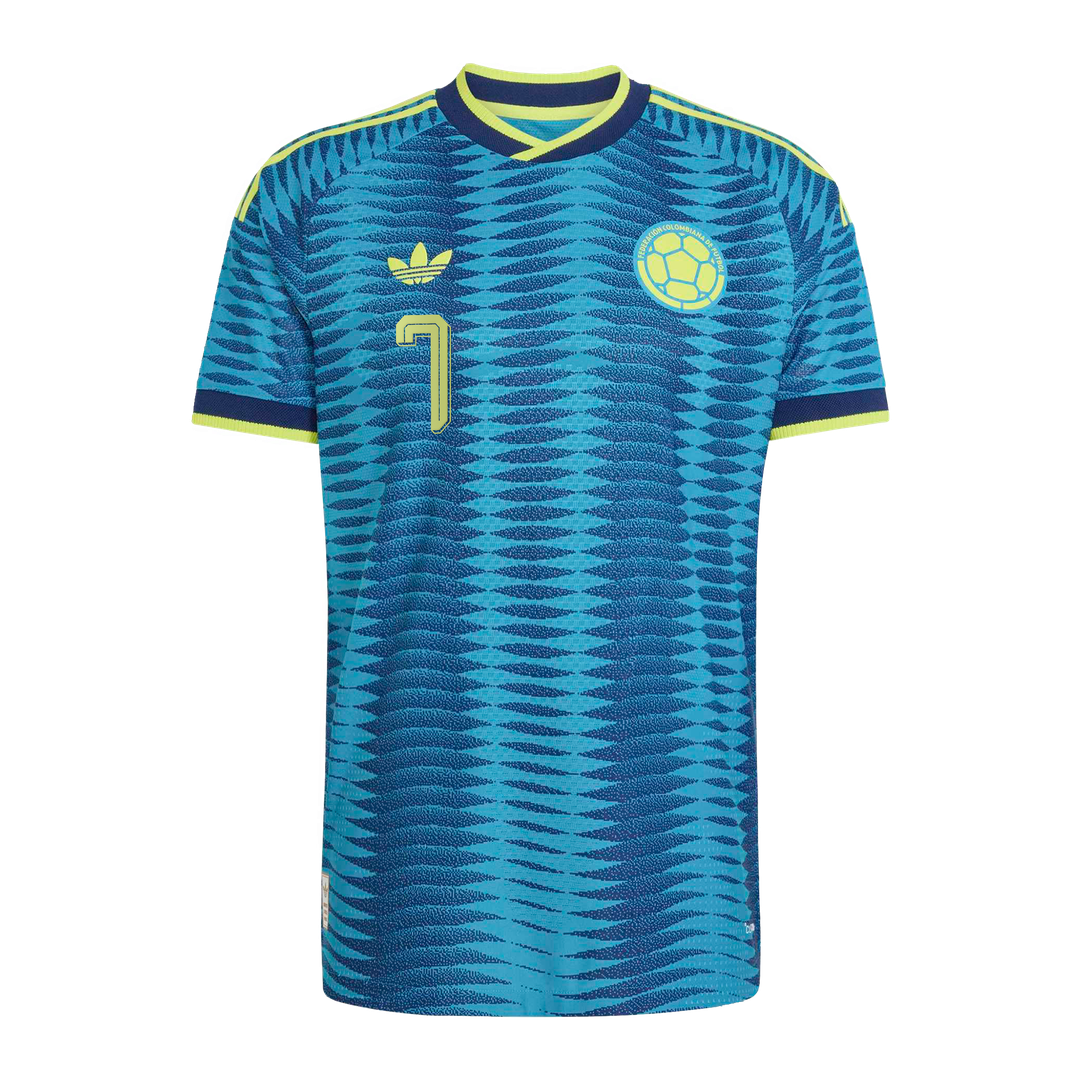 Luis Diaz Colombia National Team adidas 2026 Away On-Field Authentic Jersey - Turquoise